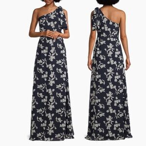 🌻NEW w/tag Sachin & Babi Chelsea Navy Venetia Petal Floral Print Dress Gown 8